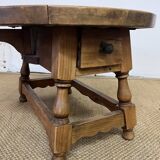Round wooden coffee table