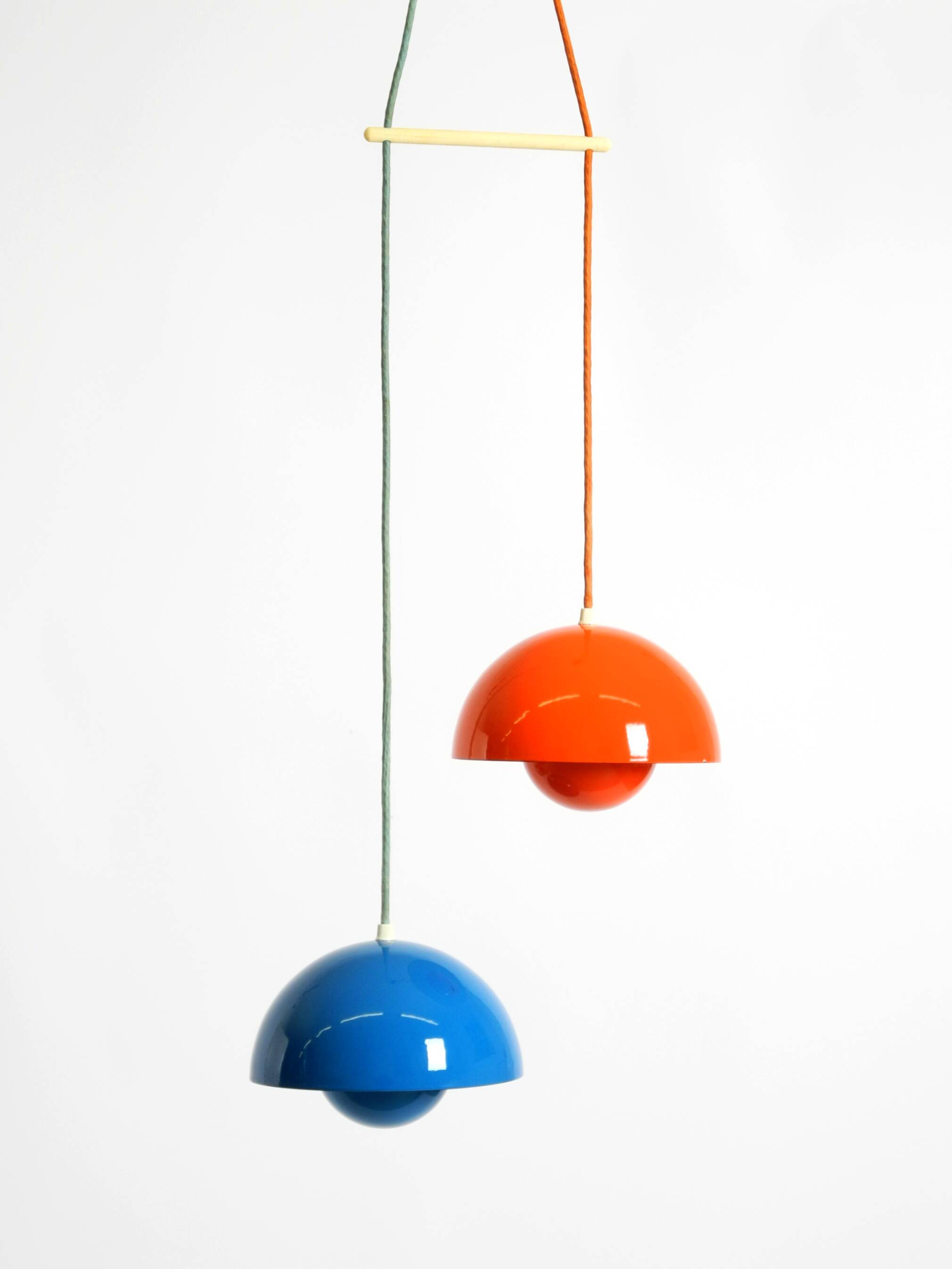 enamelled double shade Flower Pot pendant lamp by Verner Panton for Poulsen