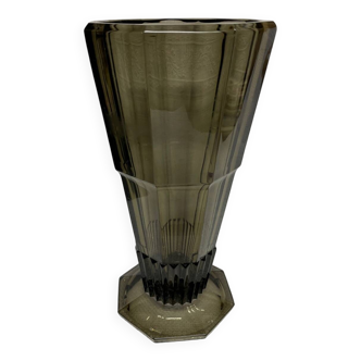 Josef hoffmann art deco design smoked glass vase