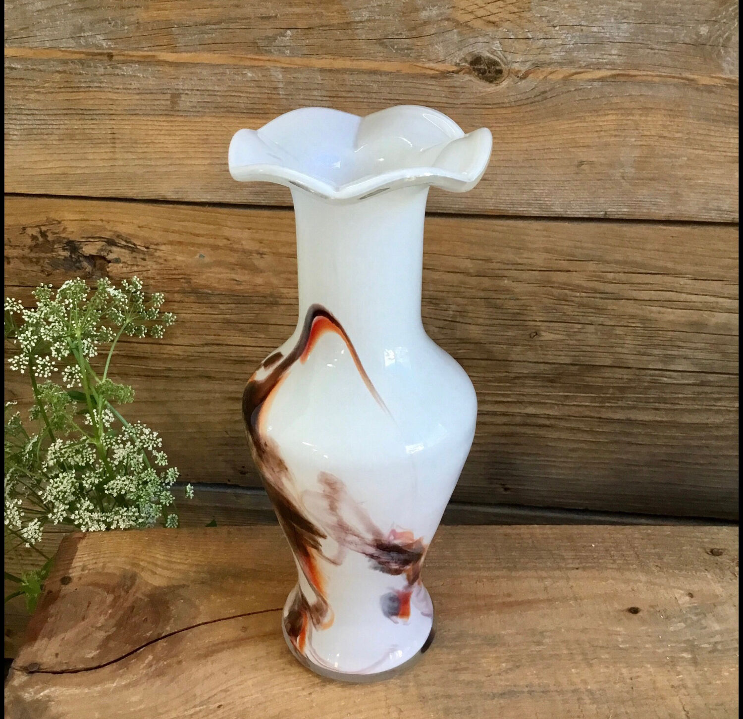 Vintage opaque glass vase