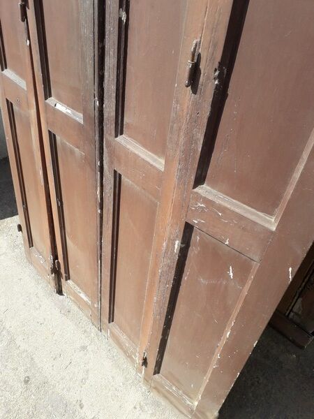 Lot shutters / doors / 4 elements solid wood patinated ep 1940 - 216cm