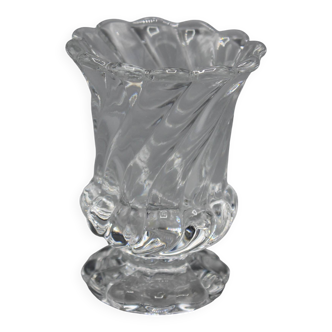 Old crystal toothpick holder signed baccarat, bamboo tors white model