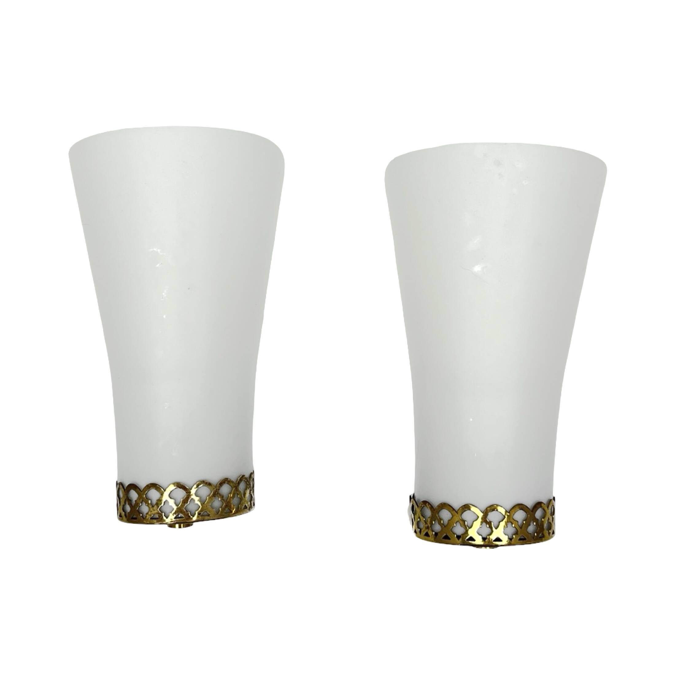 Pair of Doria Leuchten wall lamps, Hollywood Regency, Germany, 1970s.