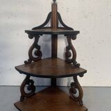 Napoleon III corner shelf in solid walnut, 19th century