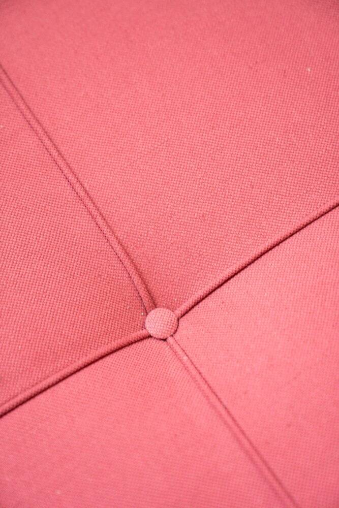 Vintage 1980s Eileen Gray Red Fabric and Metal Daybed