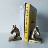 Pair of brass horse book set