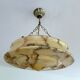 Art Deco pendant light in amber marble glass