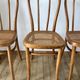Set of 4 cane chairs in bentwood and honey-coloured cane thonet early 20th century