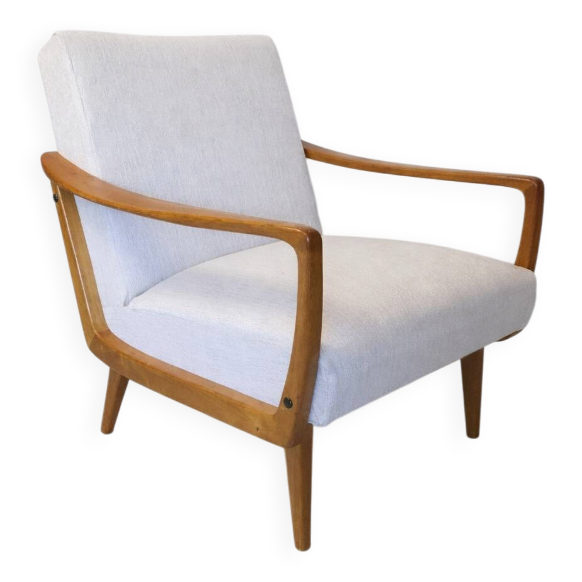 Fauteuil vintage bois et tissu