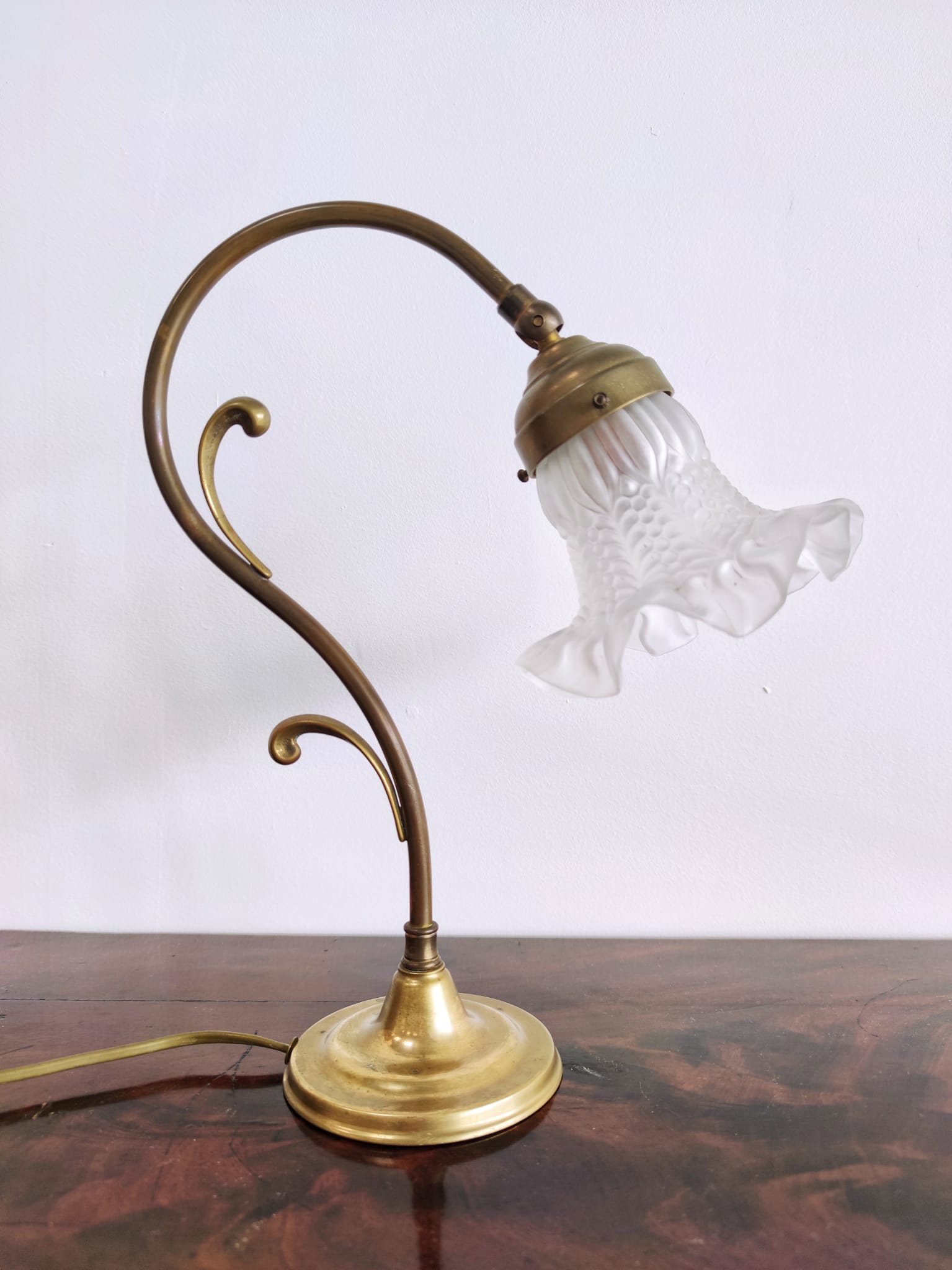 Table lamp in brass art deco tulip 1930