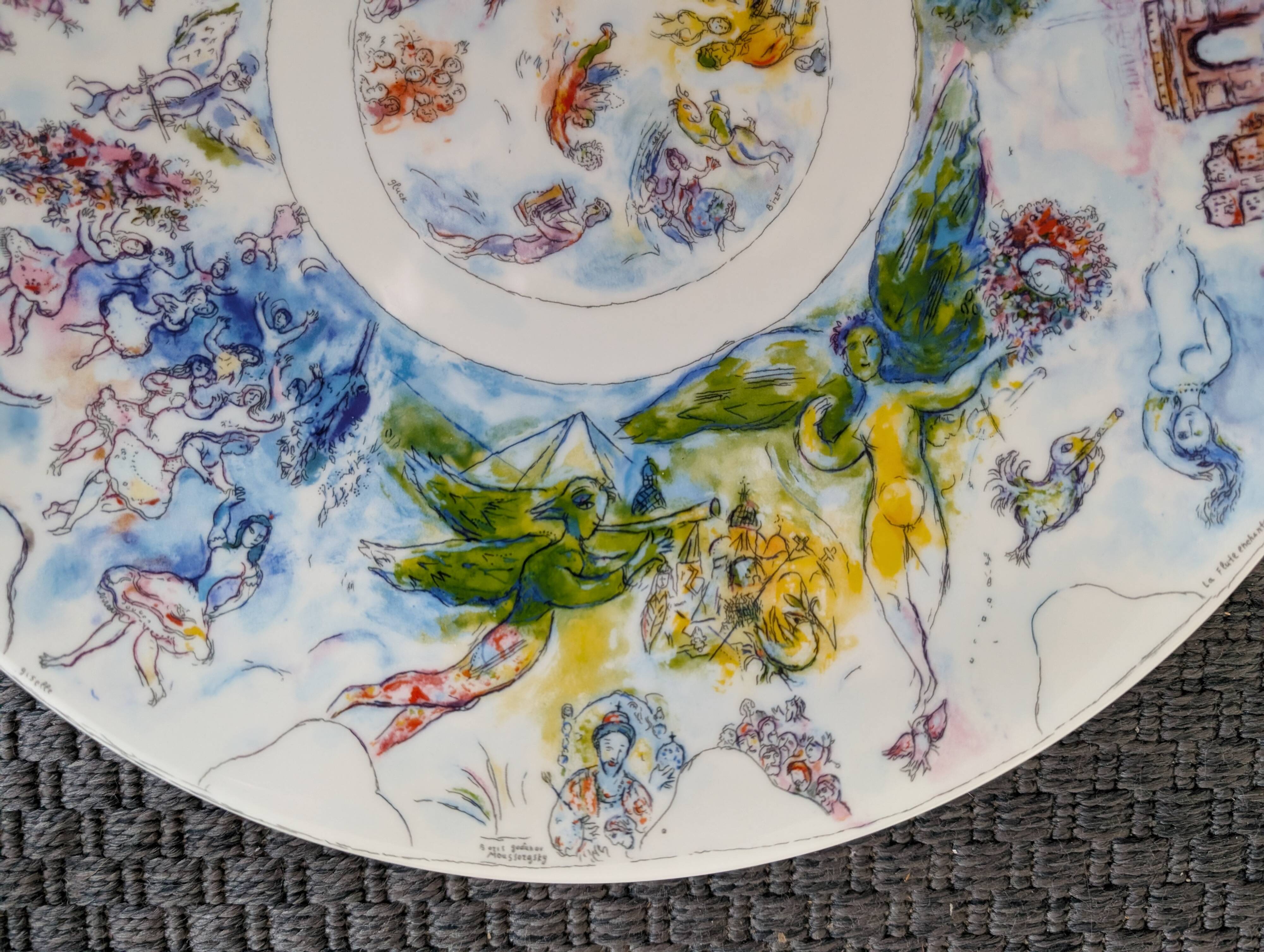 Bernardaud Marc Chagall Opéra Garnier Limoges Porcelain Coupe Plate, 36 cm