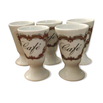 Mazagrans porcelaine de Limoges lot de 5