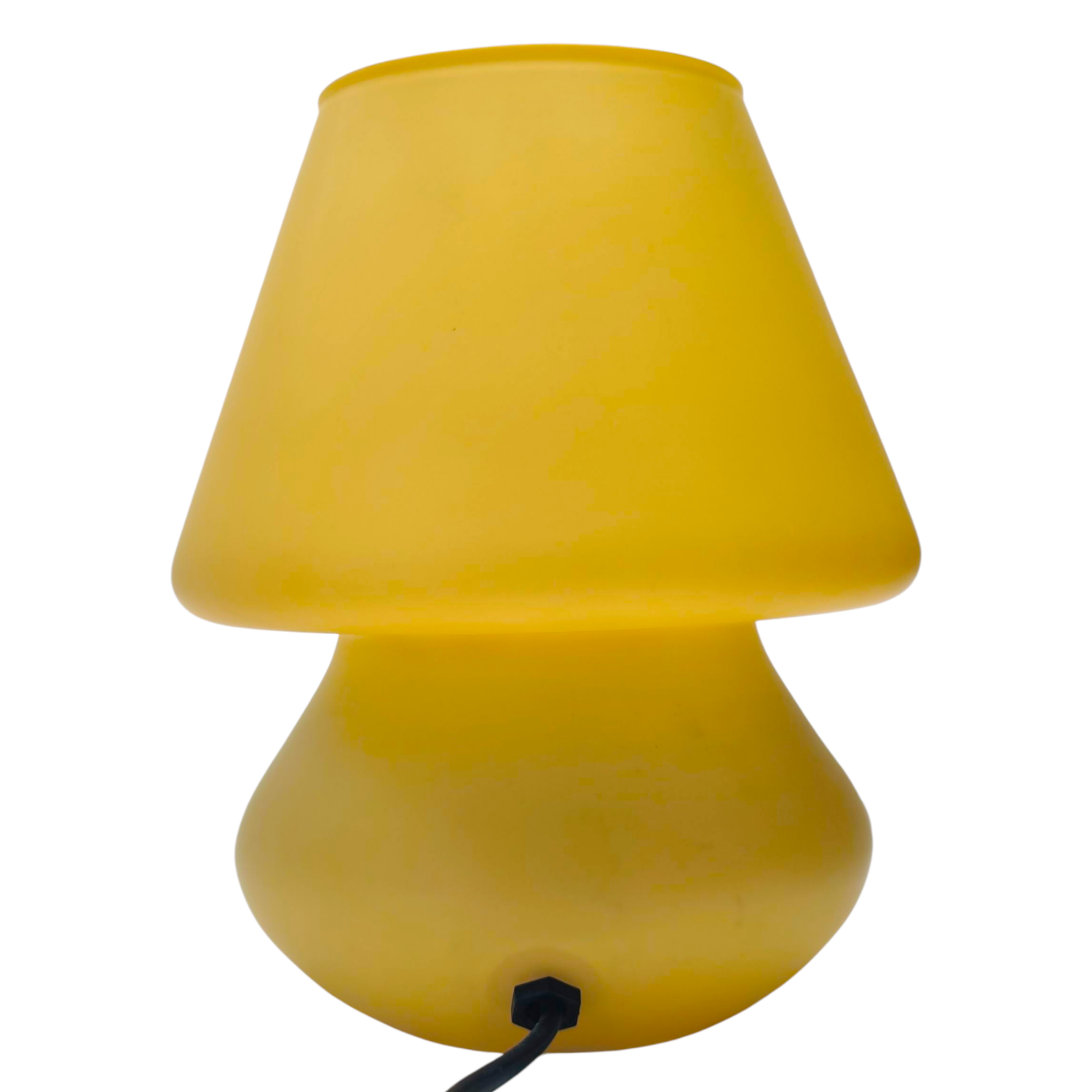 Vintage 1990s SCE Table Lamp - Vibrant Yellow Glass Mushroom Design