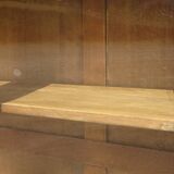 Small oak display case, old glass