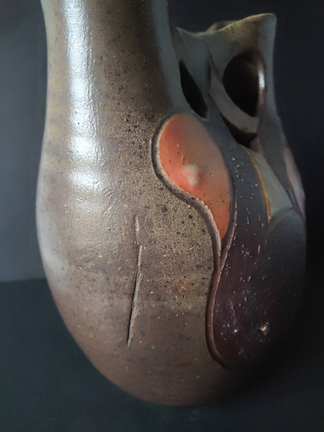 Vintage 1970s art ceramic owl – In the style of Georges Martin