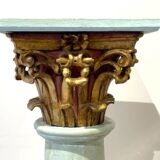 Superb patinated wooden column with Corinthian capital. late 18th century early 19th century