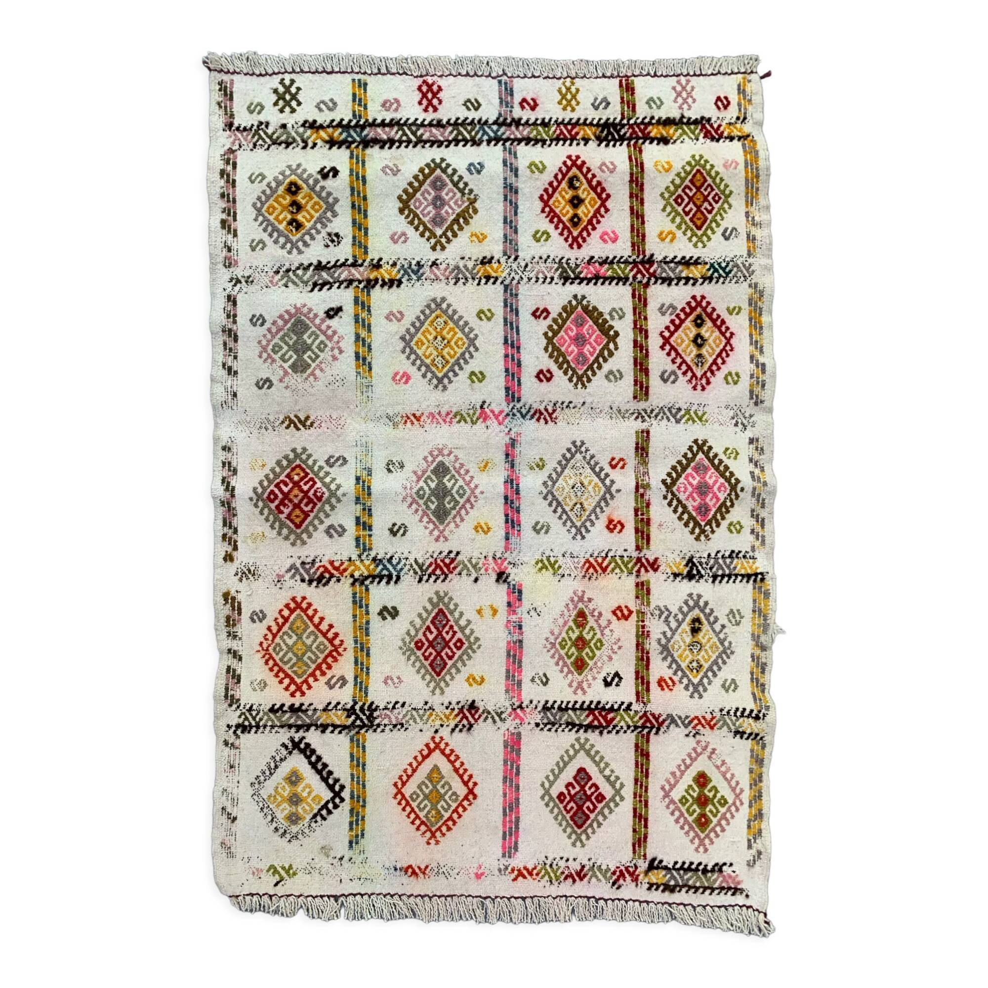 Small Vintage Turkish Kilim Rug 105x70 cm Wool Kelim