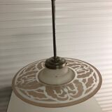 Vintage glass disc hanging lamp