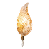 Frosted glass leaf wall lamp by Hillebrand, Germany, 1970s