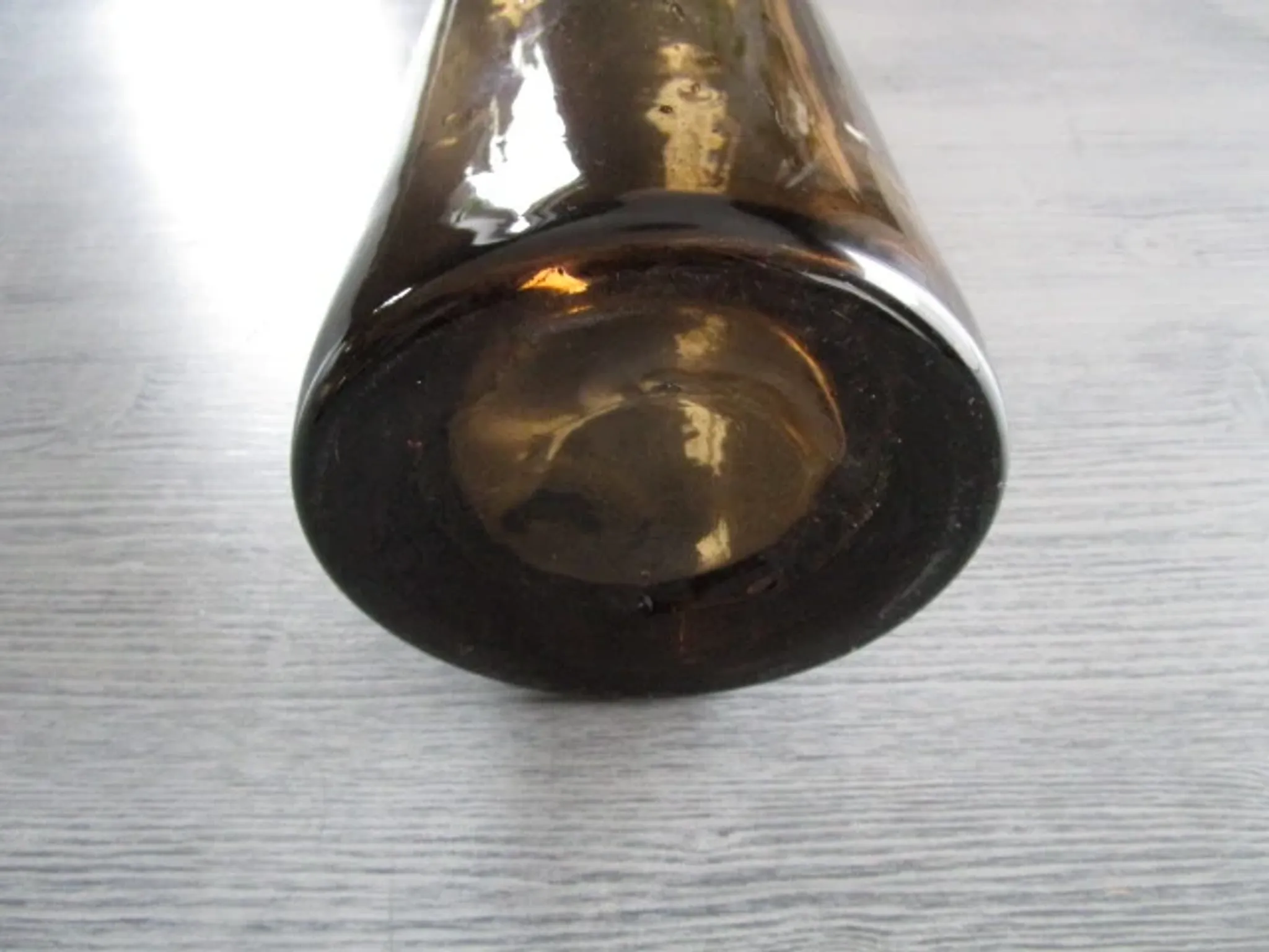 Vintage smoked bubble glass tube vase - Bendor glassware