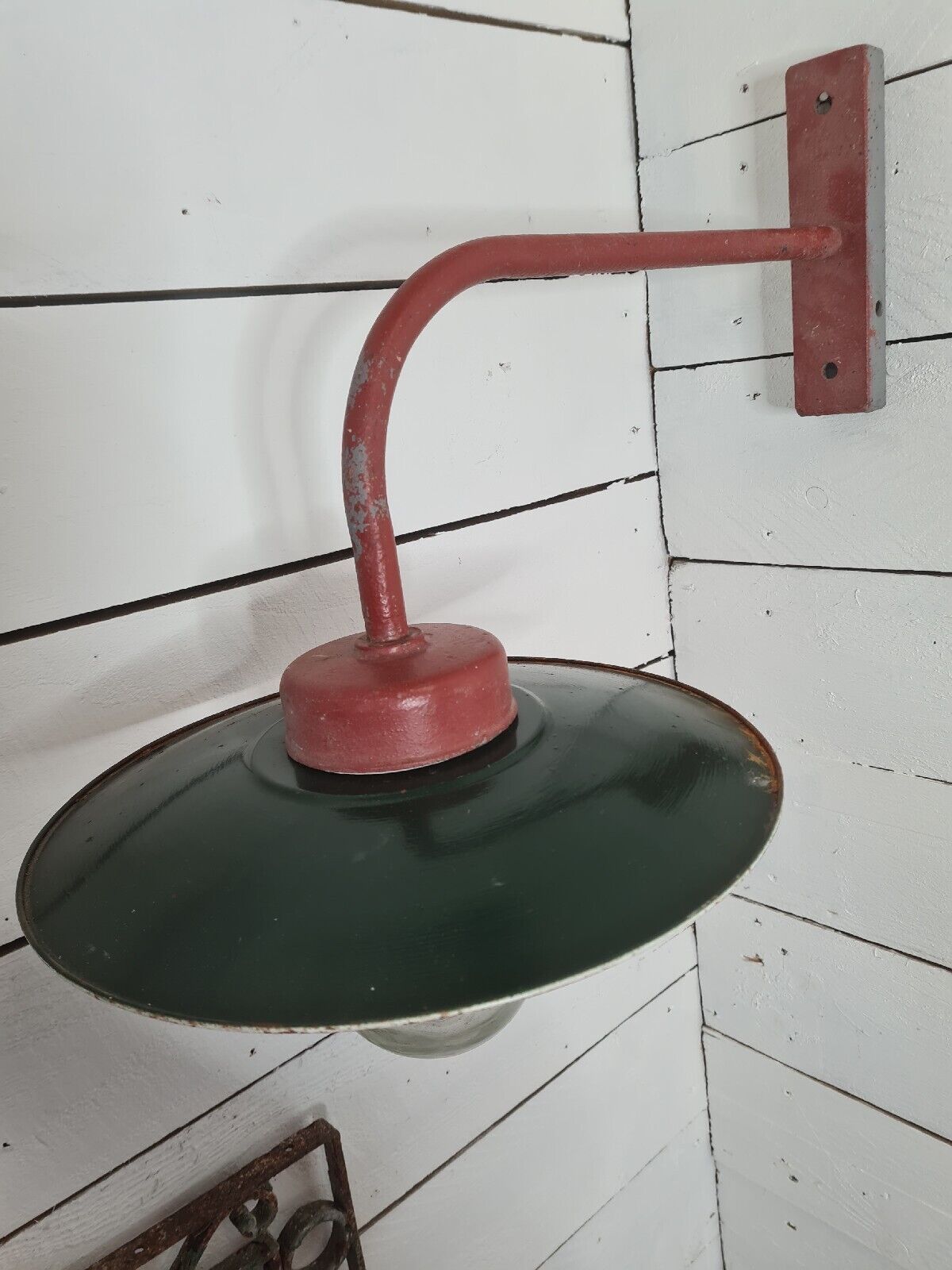 Industrial iron wall light
