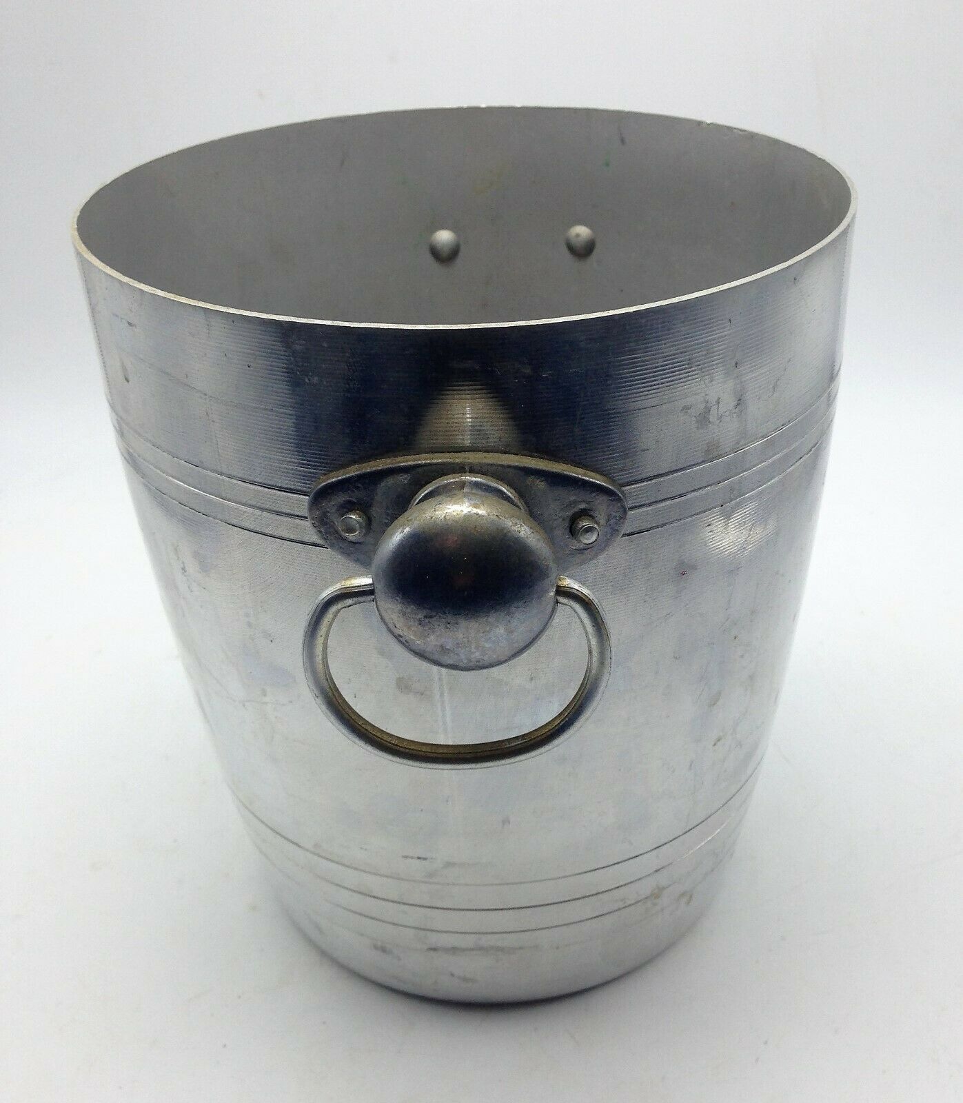 Aluminium champagne ice bucket marks Saint Eloi on the reverse