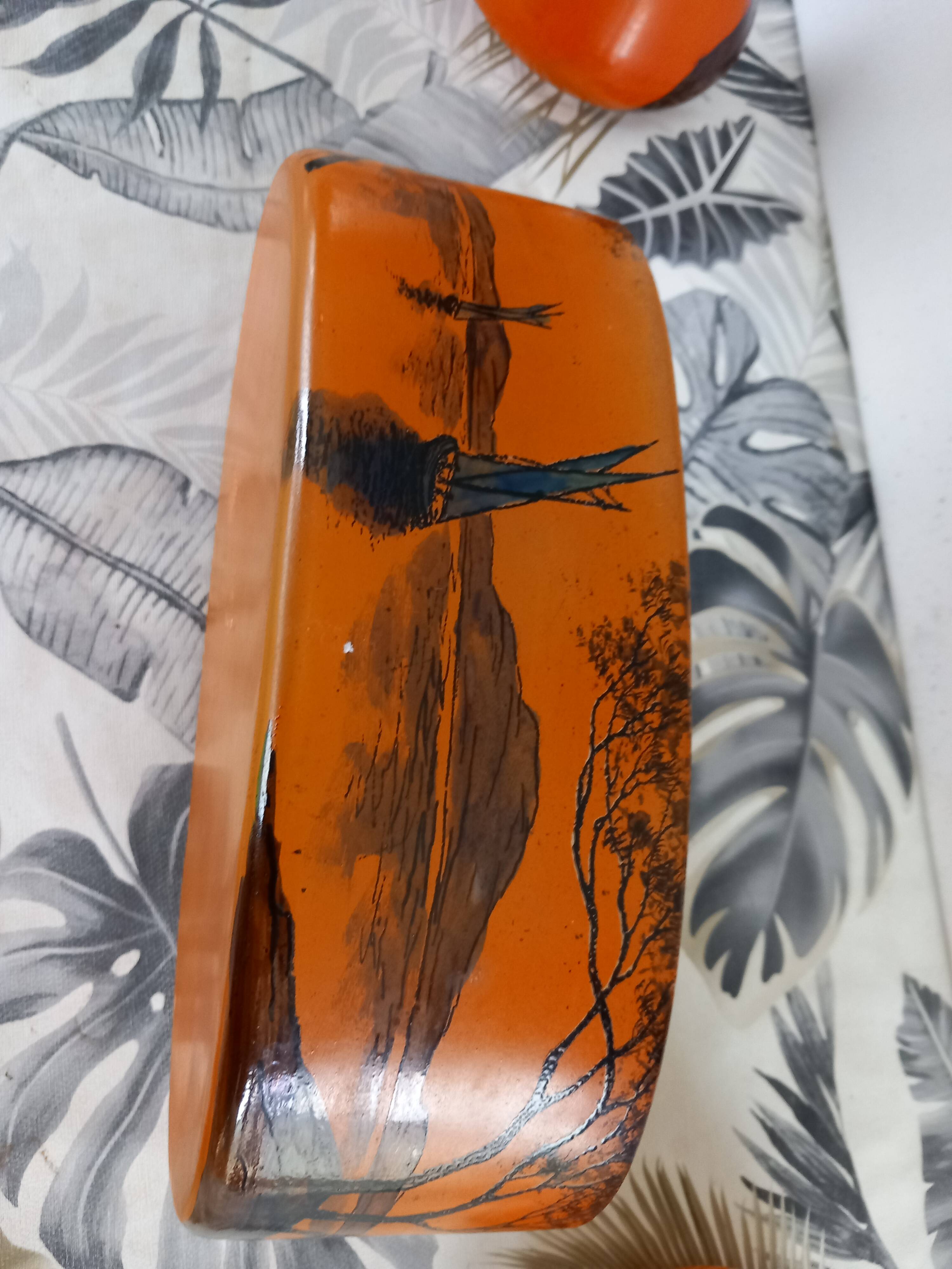 GLASS PASTRY CHIMNEY TRIM SIGNED LEGRAS