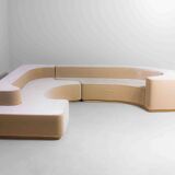 'Lara' sofa by Roberto Pamio for Stilwood in beige velvet, Italy 1958