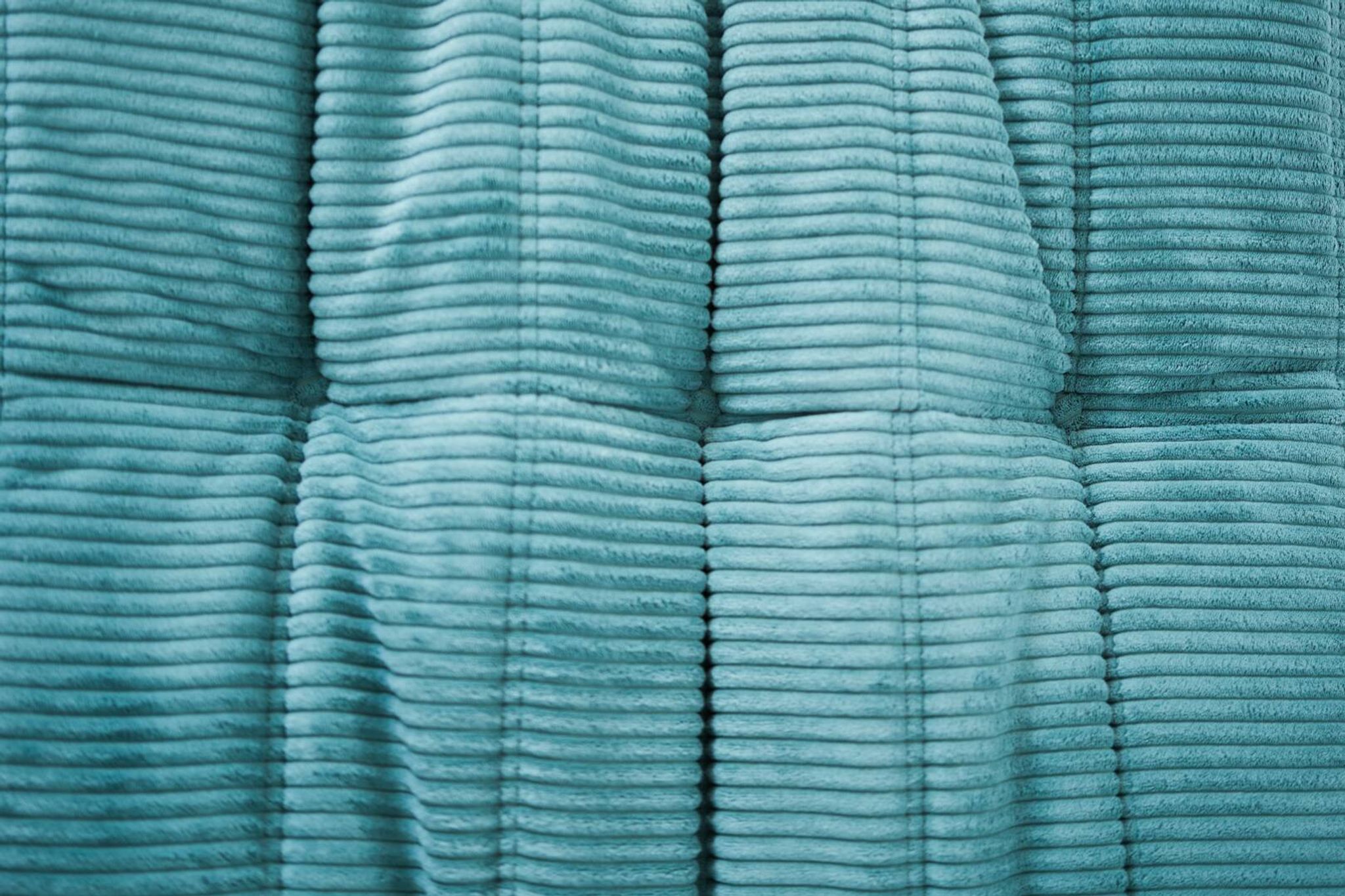 Togo set of armchair and pouf in light blue corduroy