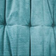 Togo set of armchair and pouf in light blue corduroy