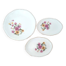 3 Gien earthenware dishes Vintage 70 floral model