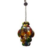 Suspension en fer forgé multicolore en verre de Murano, années 1950