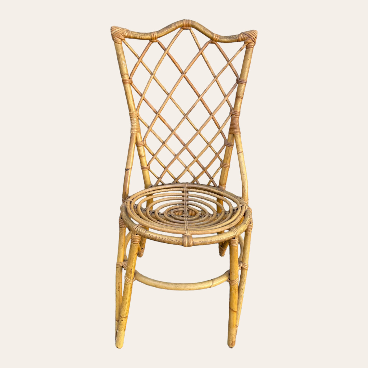 Série de 6 chaises en rotin Louis Sognot