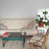 Rectangular coffee table in wood and slate