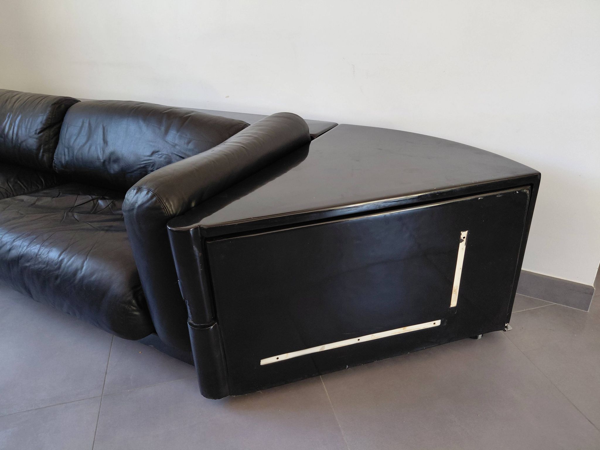 Cini Boeri - Gradual Lounge Sofa Black Leather Knoll/Gavina