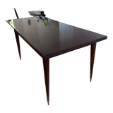 Dining table mahogany lacquered vintage 60s