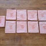 9 pink art deco towels monogrammed NC
