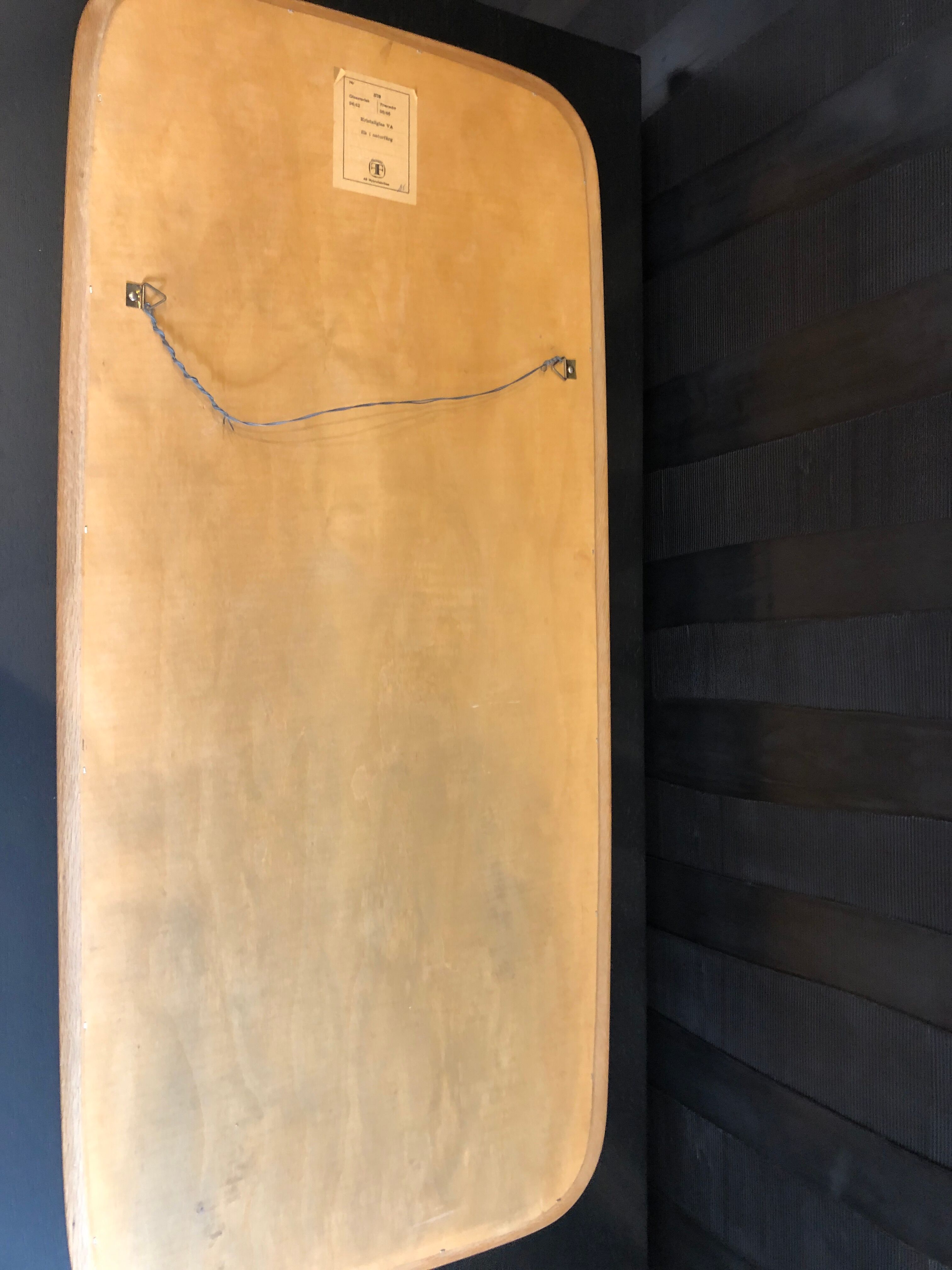 Vintage Scandinavian wooden wall mirror Froseke Edition