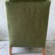 Vintage club armchair in green/khaki velvet fabric