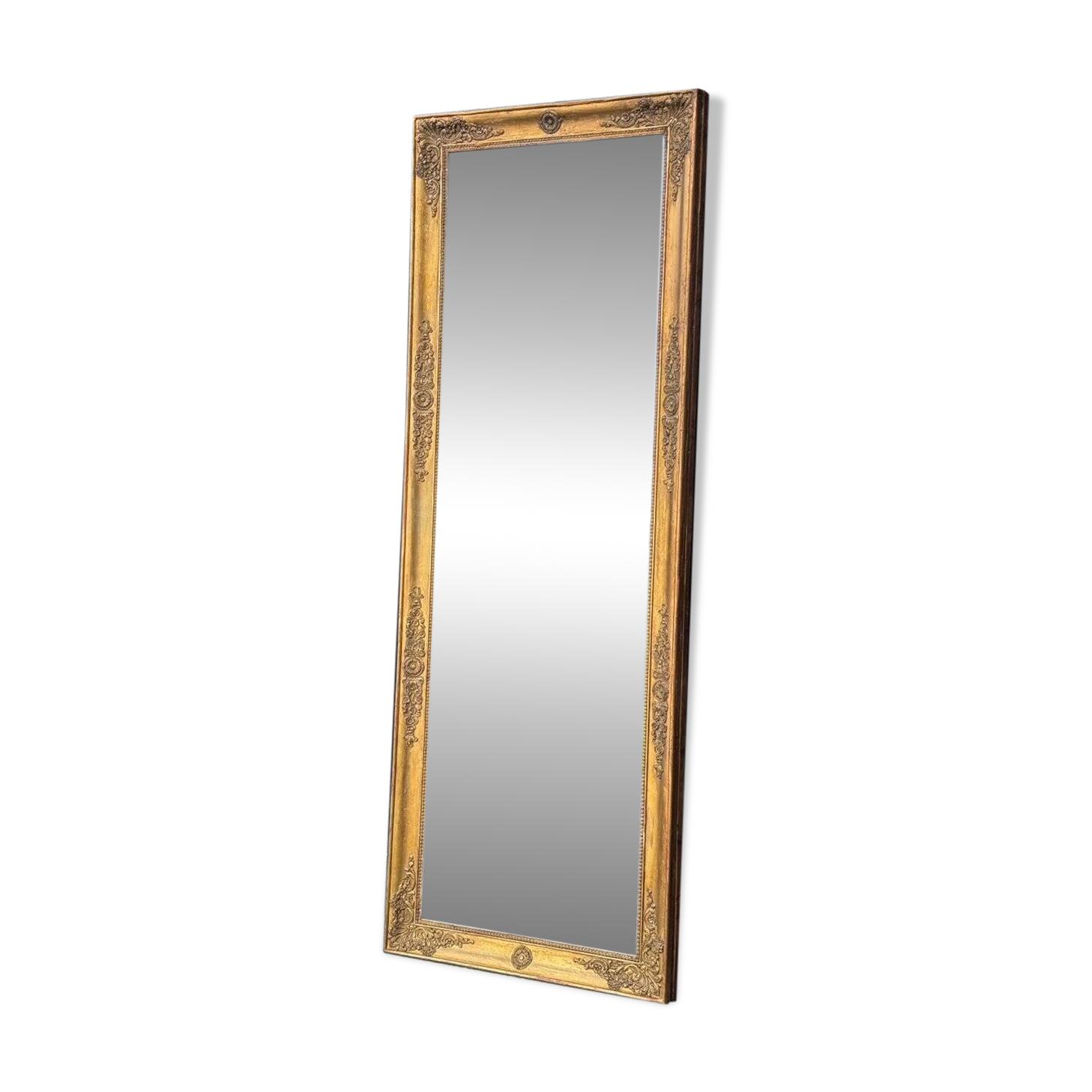 Miroir Empire en bois stuqué et doré, début XIXème siècle