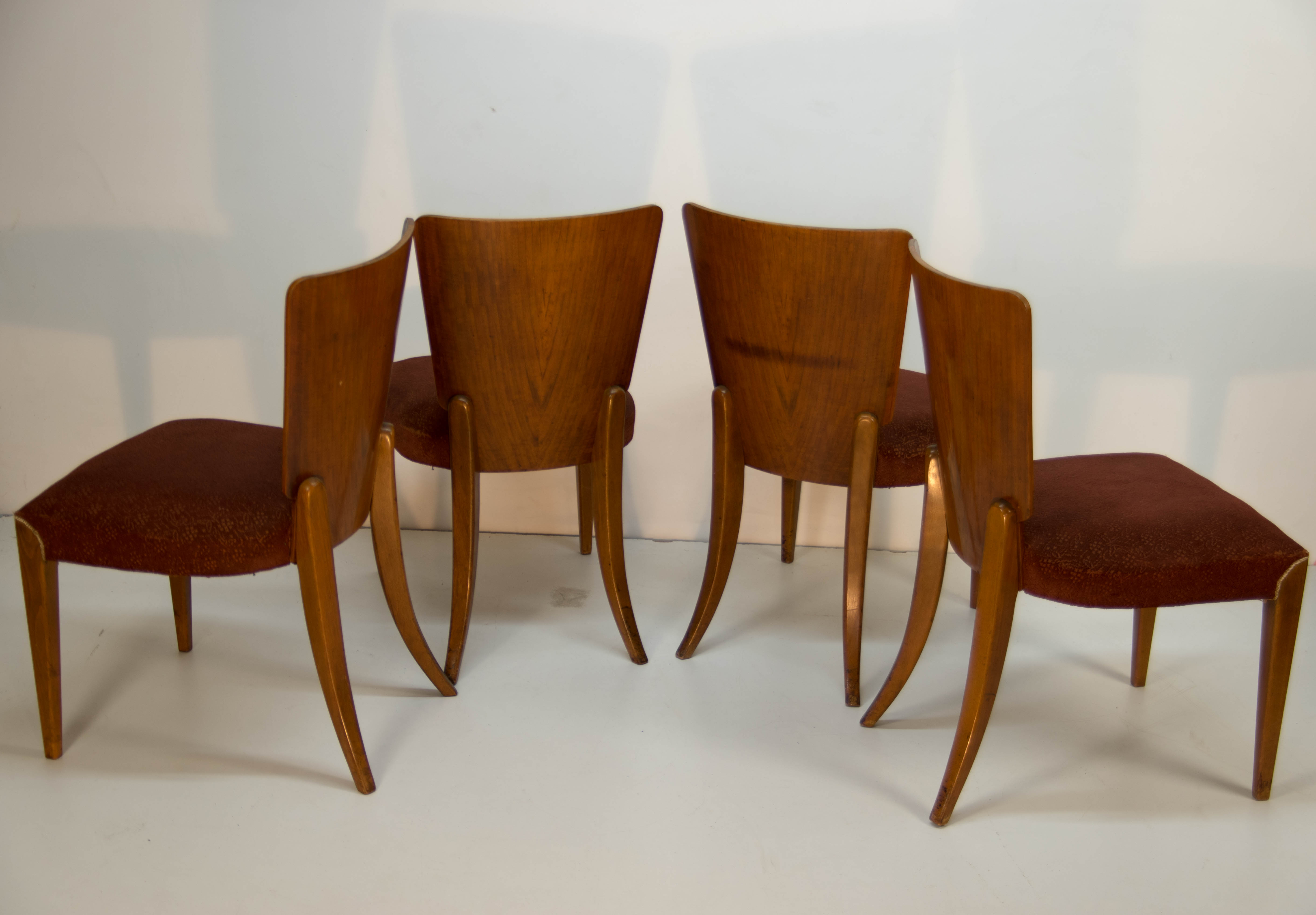 Art Deco Dining Chairs H-214 by Jindrich Halabala for UP Závody, Set of 4