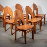 Ensemble de 6 chaises de salle à manger en pin par Ranier Daumiller