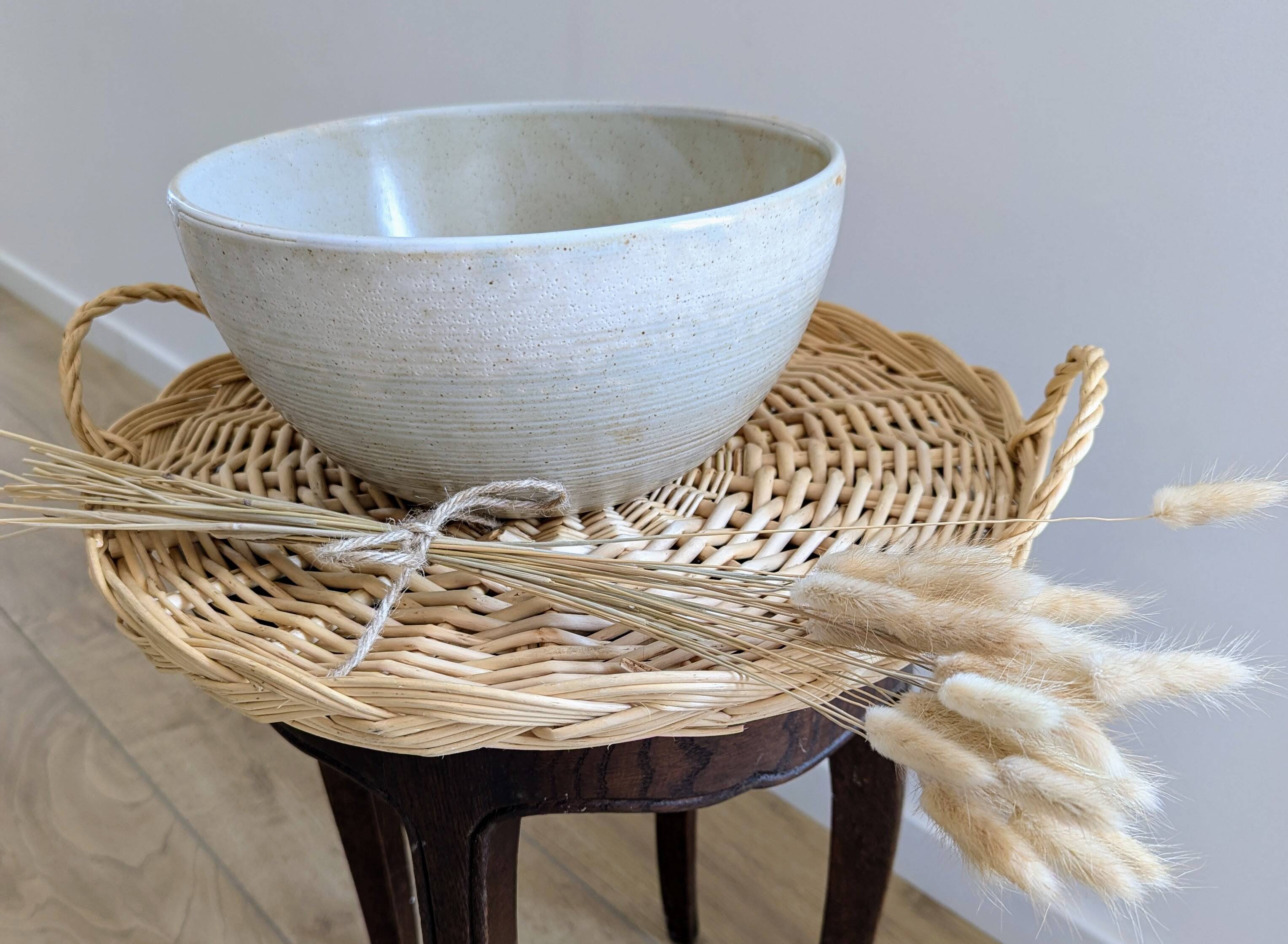 Large vintage stoneware salad bowl
