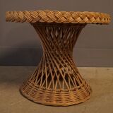 Vintage 1960 rattan coffee table