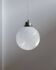 White Murano Glass Globe Pendant Lamp with Chrome Top – 1960s Space-Age, XL Mid-Century Ceiling Light