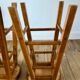Pair of high stools / bar varnished wood 60-70s