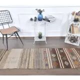 1970s Turkish Runner Handwoven Wool Flatweave Kilim Rug 64x250