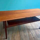 Table basse rectangulaire à deux plateau travail scandinave des années 60