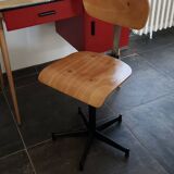 Steel and wood school chair