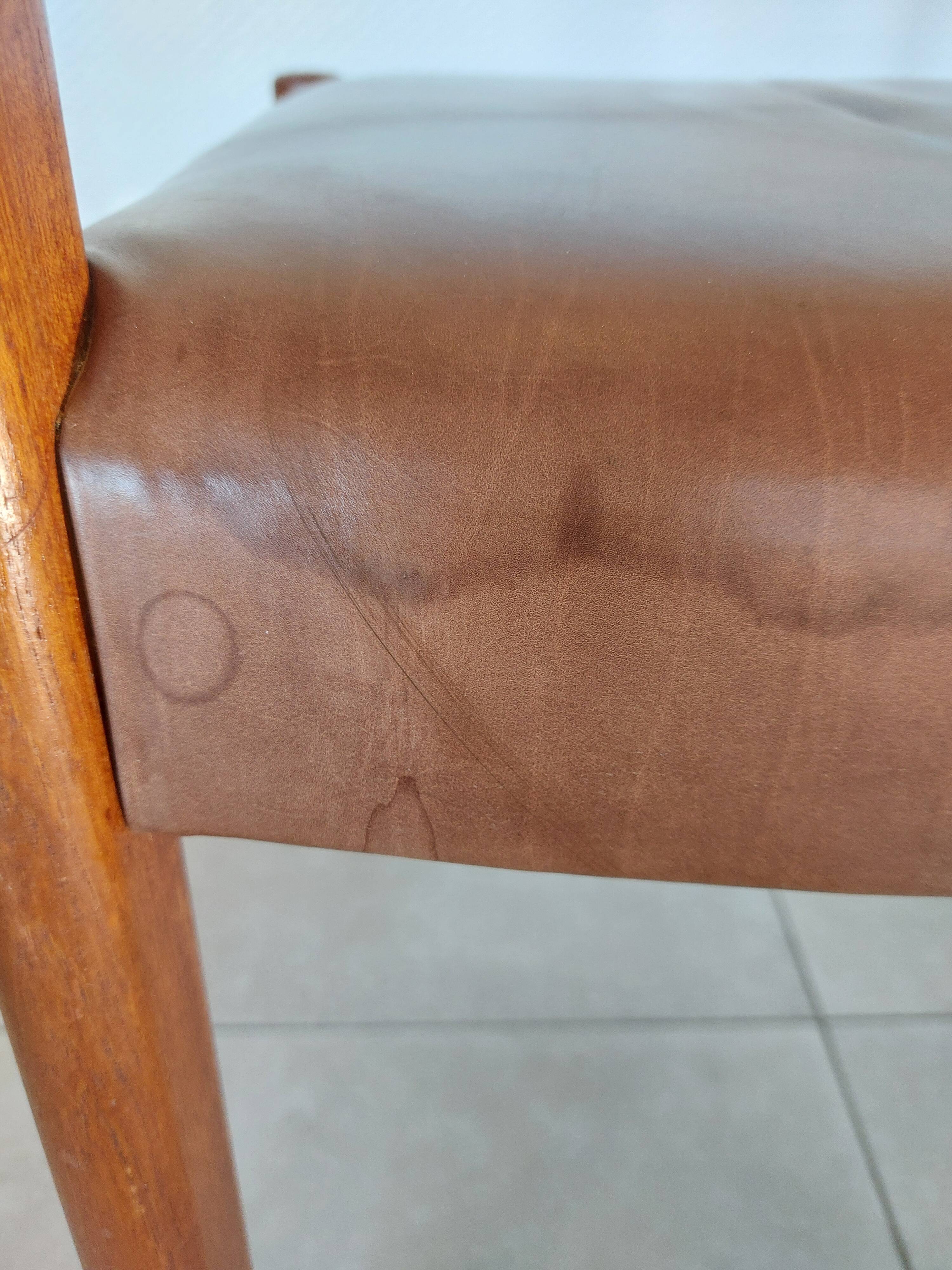 2 Fristho Franeker chairs, Scandinavian, teak and leather.